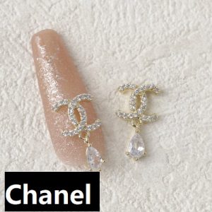10PCS Bow Chanel Nail Charms Gold