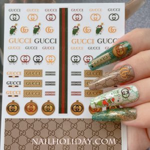 christmas gucci nail stickers