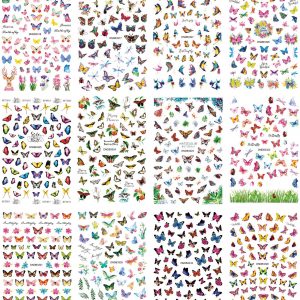 color butterfly nail stickers