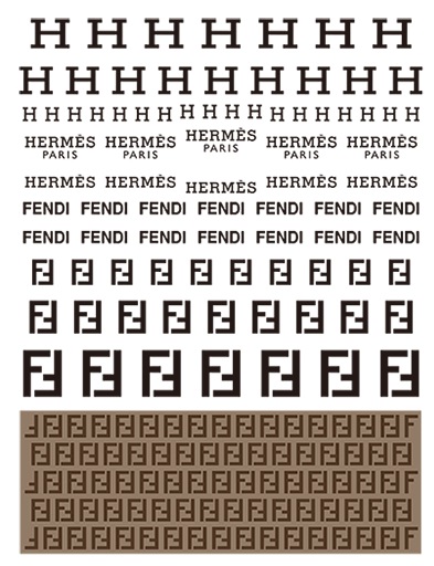 Fendi Logo Pattern Stencil 6