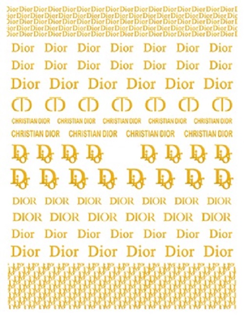gold Dior nail sticker