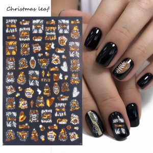 gold christmas nail stickers