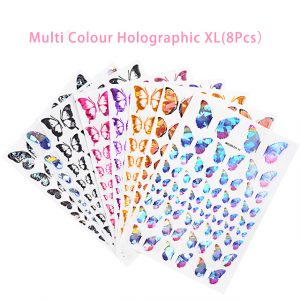 holographic butterfly nail stickers