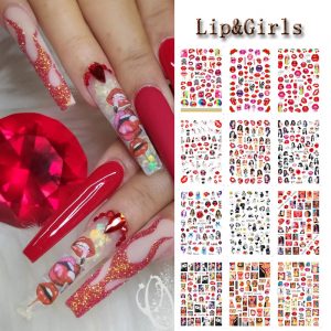 lip nail stickers
