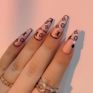 silver lv nail stickers