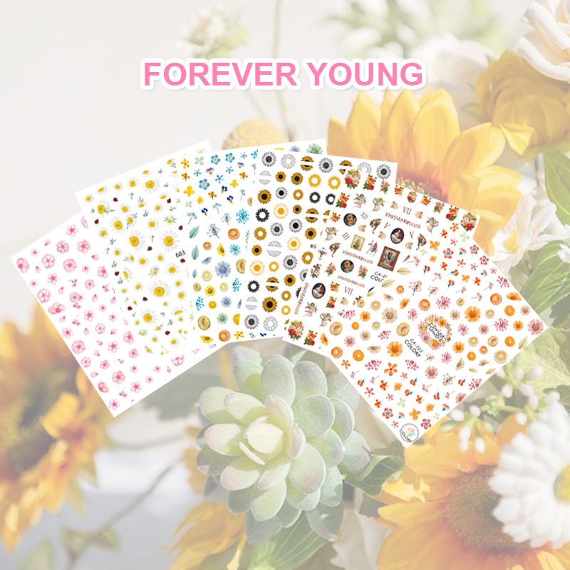 mix flower nail stickers