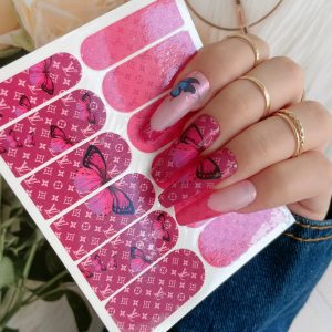 Purple Pink Louis Vuitton nail art stamping #Louisvuitton#Nails 