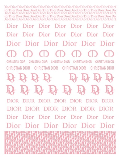 pink dior nail stickers