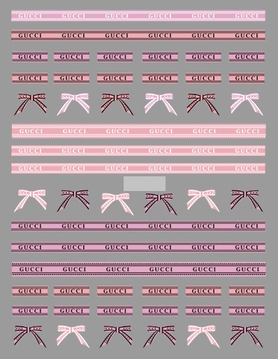 pink gucci nail sticker