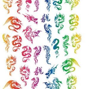 rainbow dragon nail sticker