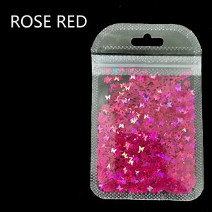 rose nail glitter