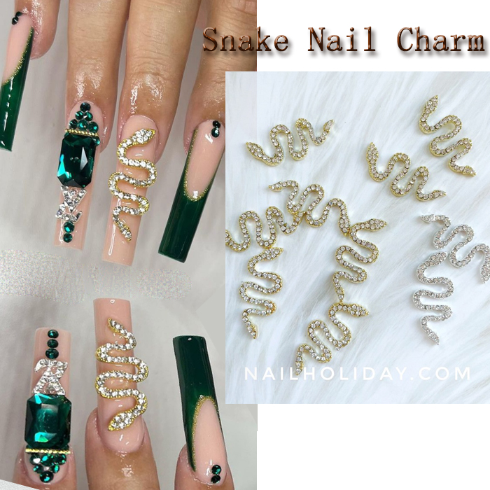 snake nail charm