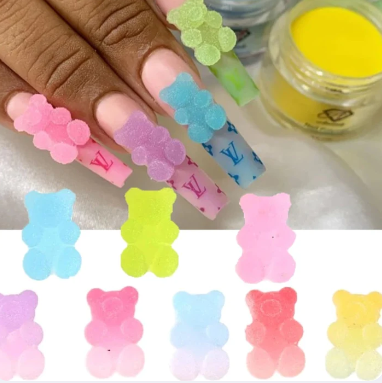 Kawaii Gummy Bear Press on Charm Nails 