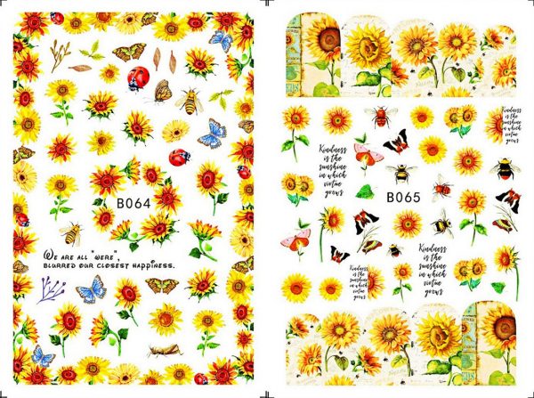 sun flower nail stickers