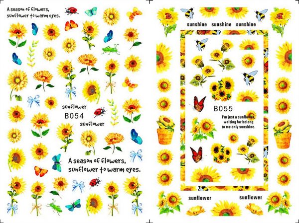 sun flower nail stickers