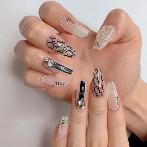 dior nail with foil