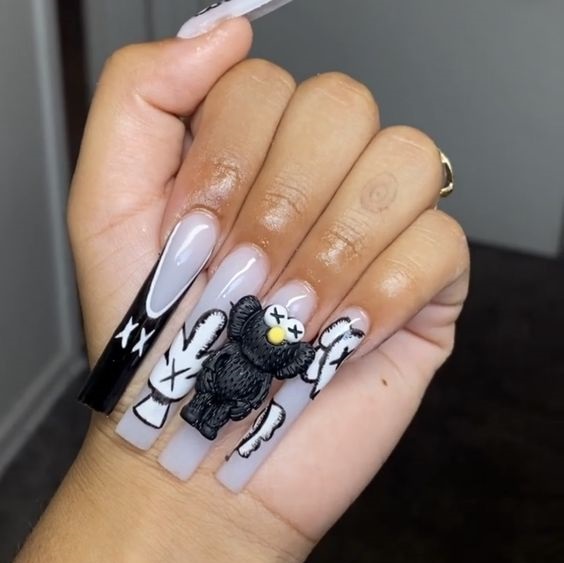 Kaws Nails Charms and Stickers