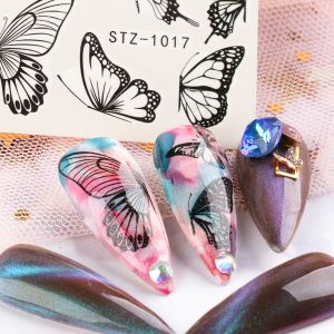 butterfly nail with decal