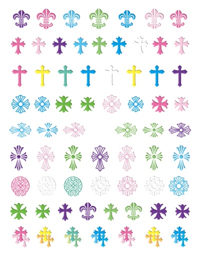 Chrome Hearts Cross Sticker (2 color)