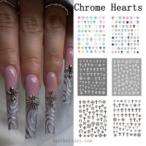 Chrome Heart Cross Nail Charm — NailWare