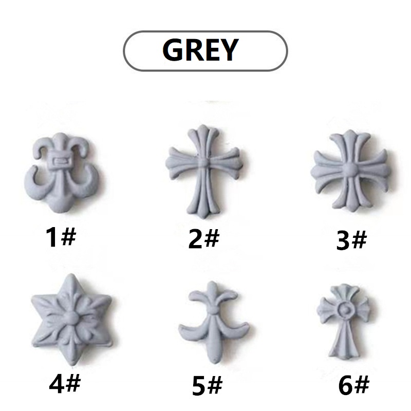 grey chrome hearts nail charm-2