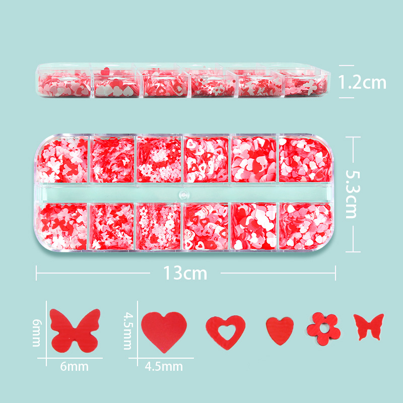 XL Valentine's Heart Nail Charms-20pcs