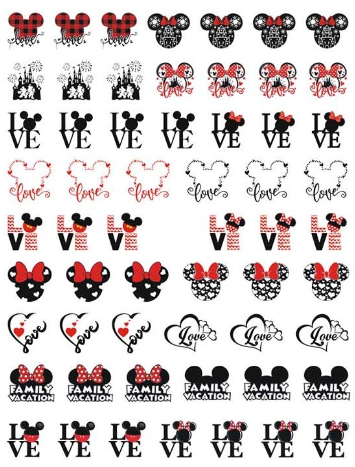 mickey valentine nail stickers-nailholiday-5