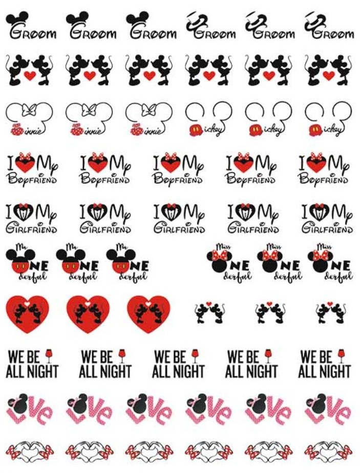 mickey valentine nail stickers-nailholiday-7