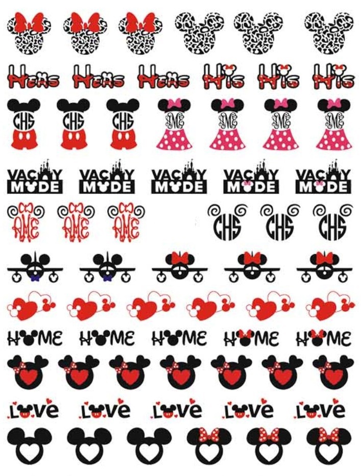 mickey valentine nail stickers-nailholiday-8