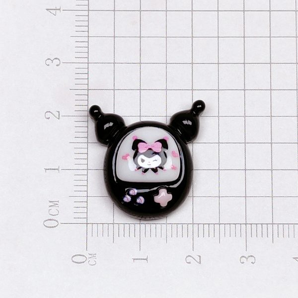 145 2PCS Lovely Mini Kuromi Heart Nail Charm (Black)