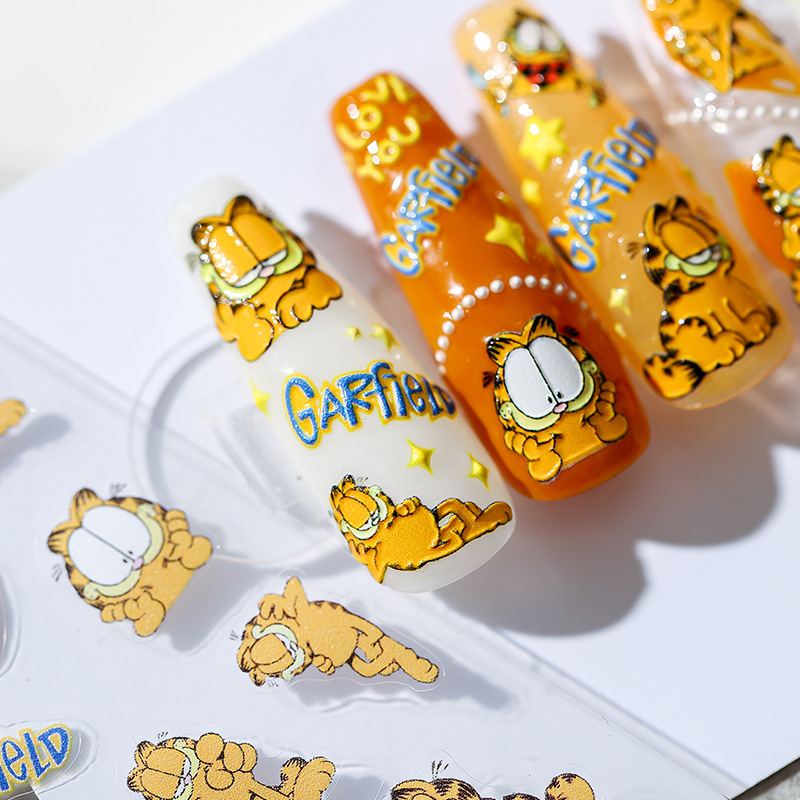 Garfield nail sticker-nialholiday-4