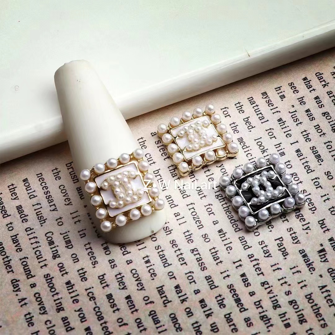 Guaranteed 100% Authentic10PCS Drop Crystal Chanel Nail Charms, coco chanel  nail art