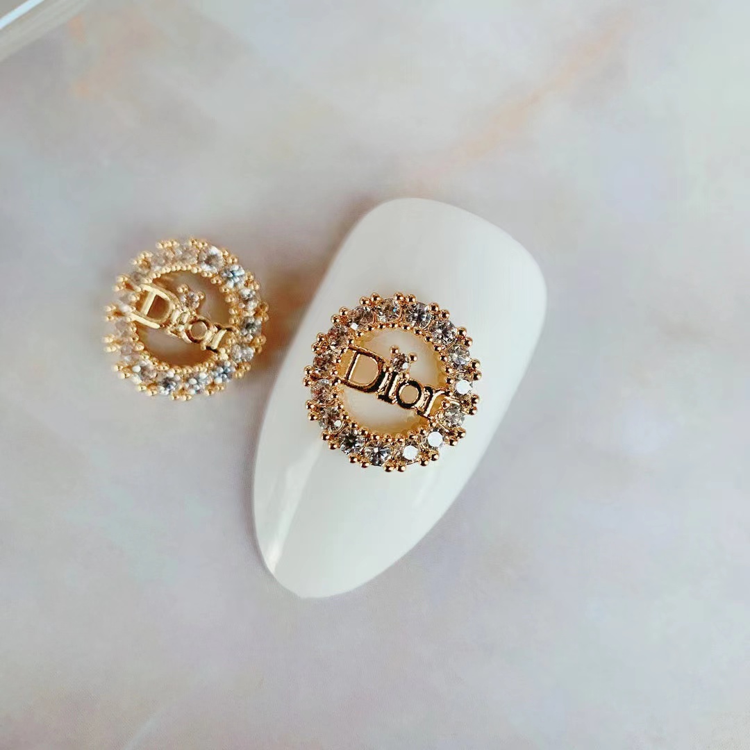 10PCS Round Dior Nail Charms