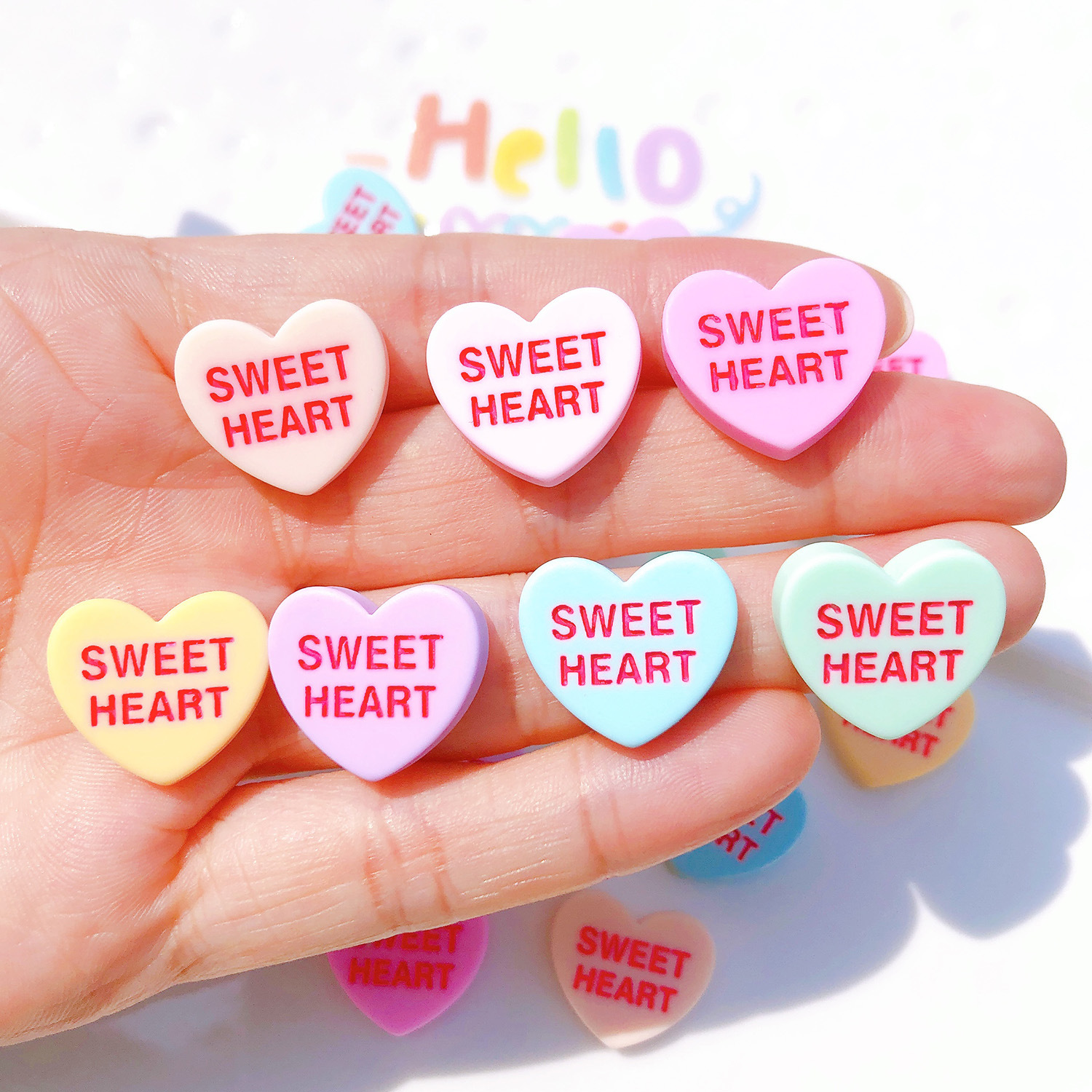 Silver Valentine's Heart Nail Charms-10 Pieces – The Additude Shop