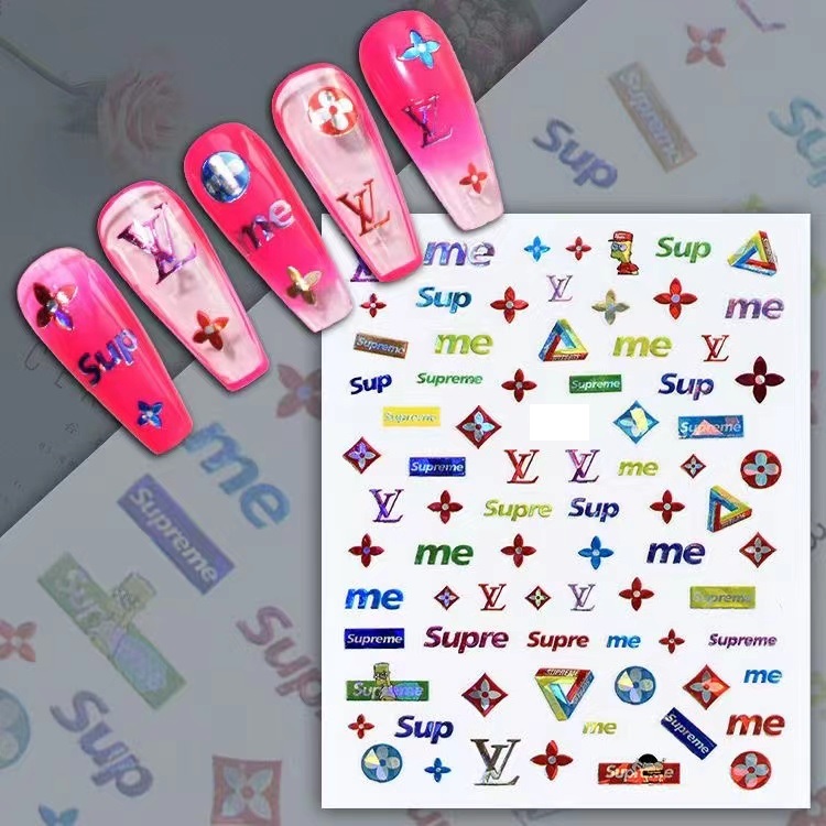 louis vuitton nail stickers logo