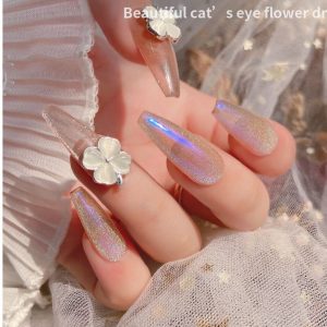 white cat eye colver nail charm-1