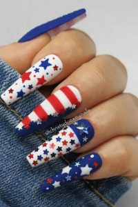 USA flag day nails