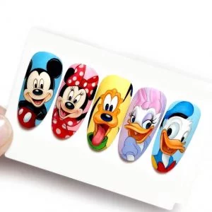 Disney Christmas Mickey Nail Stickers Anime Character Nail Decals Nail Art  Decoration Cartoon Stitch Stickers Nail Art Supplies