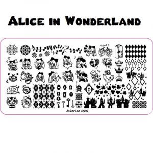 Alice in Wonderland nail plate