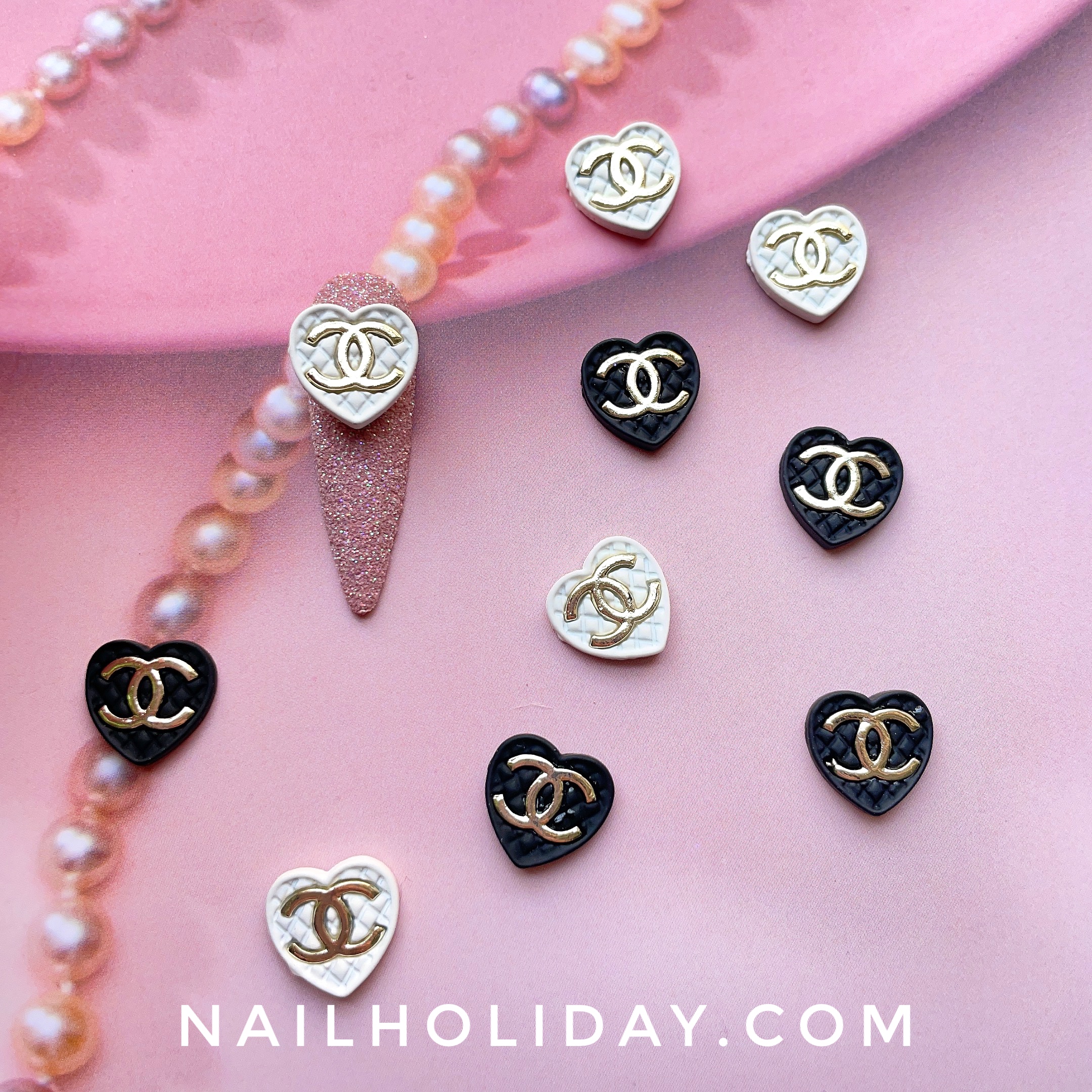 10PCS Love Chanel Nail Charms Multi-color