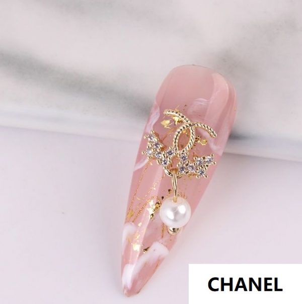 10PCS Drop Pearl Chanel Nail Charms