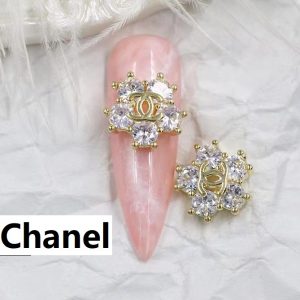 10PCS Gold Chanel Flower Nail Charms