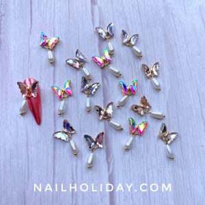 drop butterfly nail charms