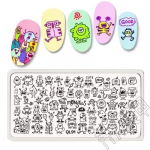 monsters nail stamping plate