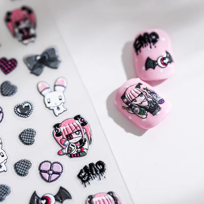 Bunny girl nail stickers-nailholiday-2