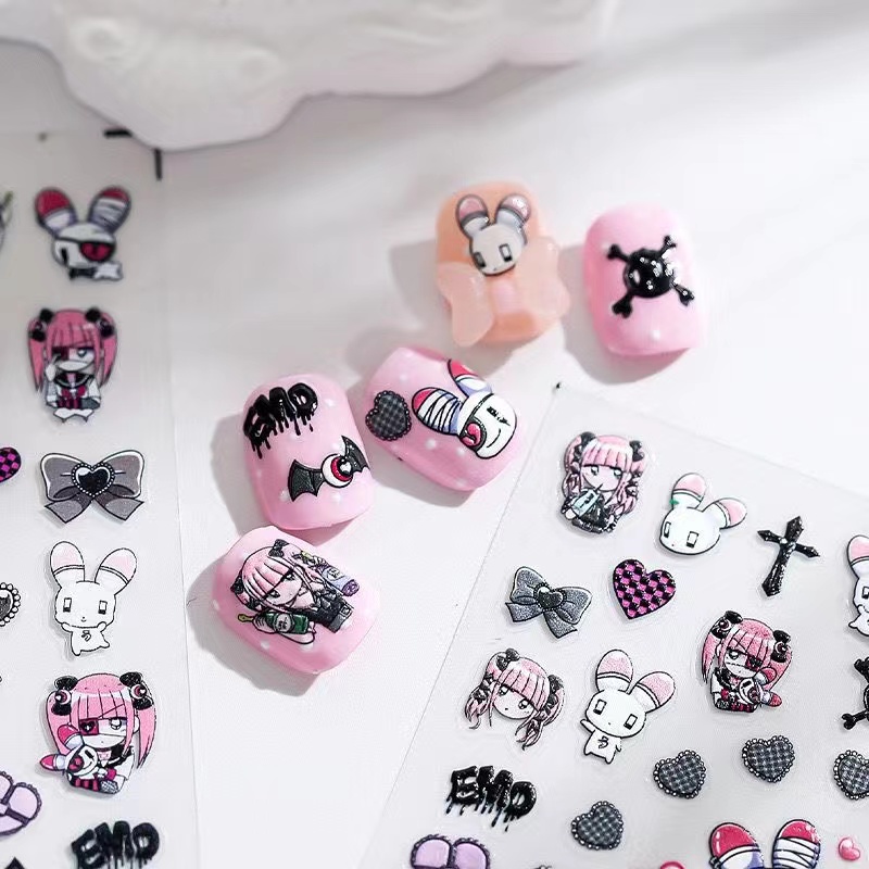 Bunny girl nail stickers-nailholiday-4