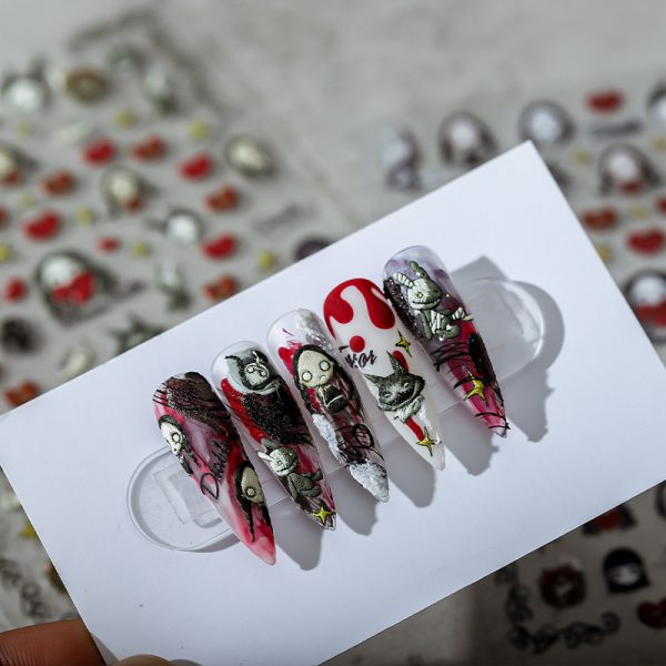 Halloween doll nail stickers