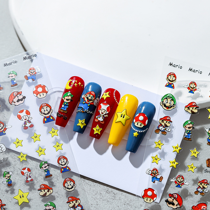 Super Mario Bros nail stickers (3)