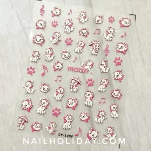 marie cat nail stickers