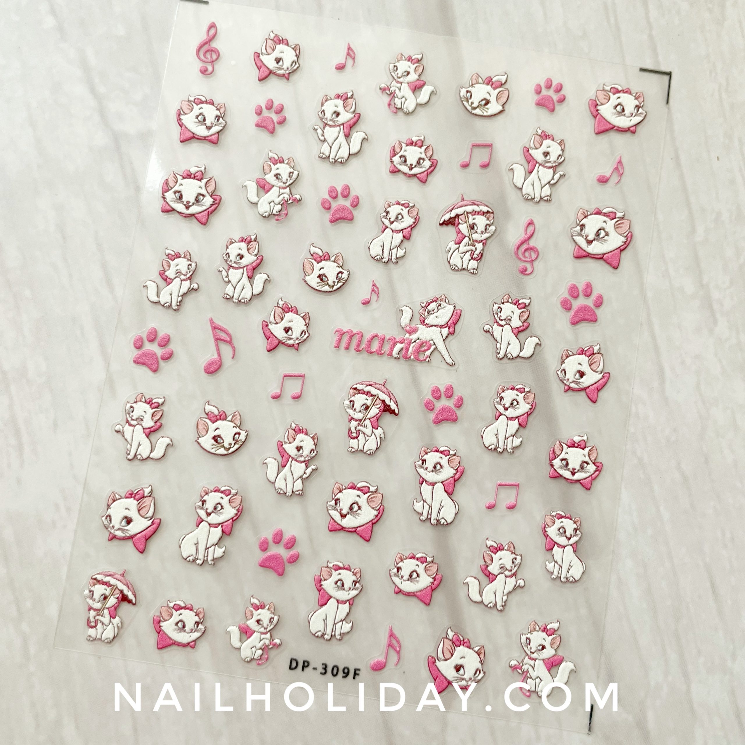 marie cat nail stickers